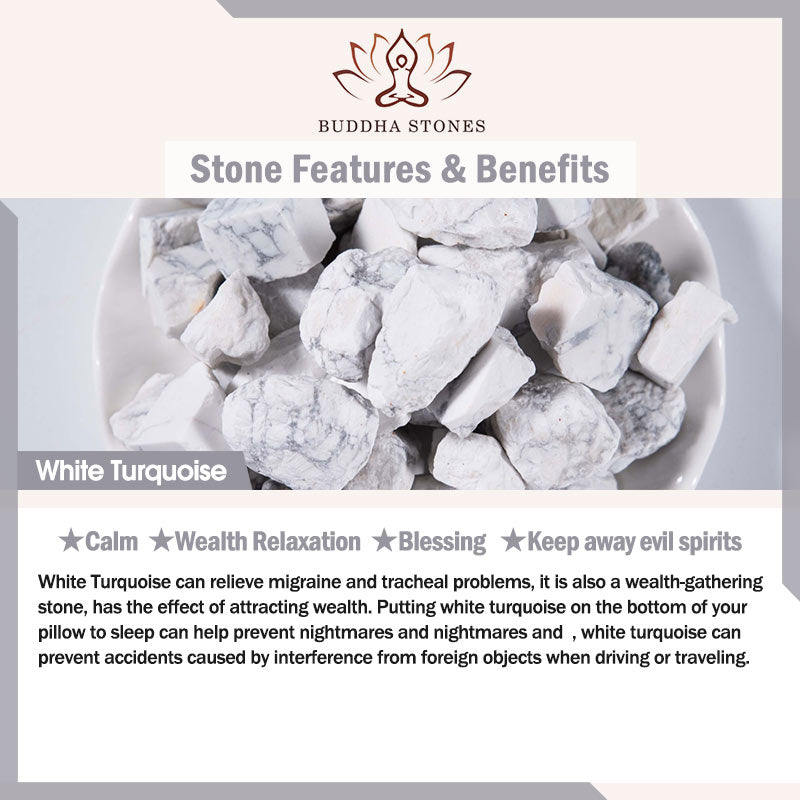 White Turquoise Lotus Mala Bracelet — product view 8