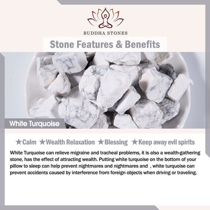 White Turquoise Lotus Mala Bracelet — product view 8