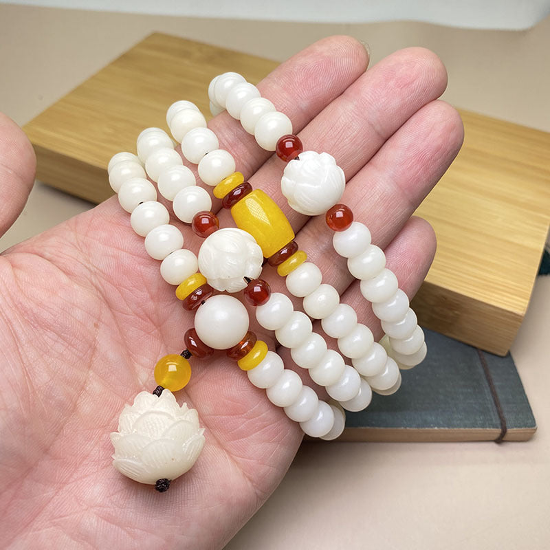 Lotus Bodhi Seed 108-Bead Mala Bracelet — product view 3