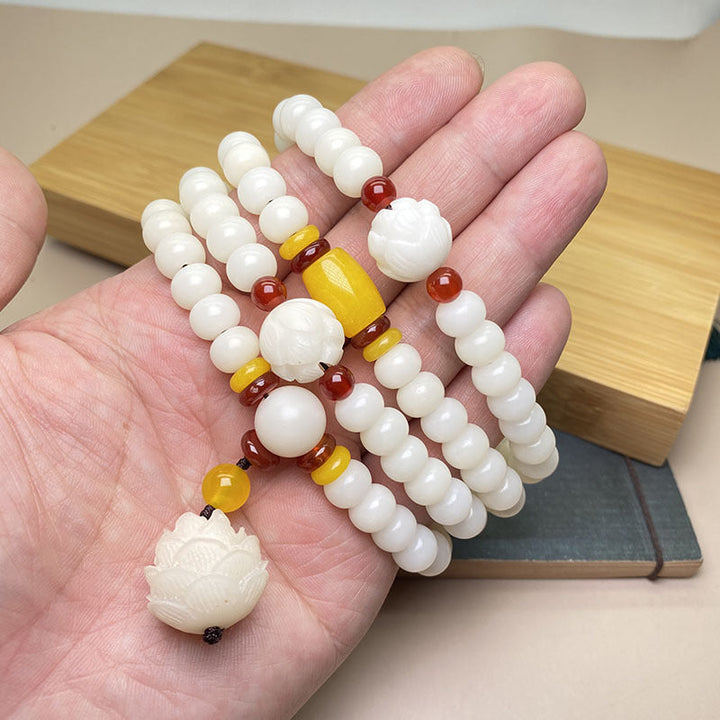Lotus Bodhi Seed 108-Bead Mala Bracelet — product view 3